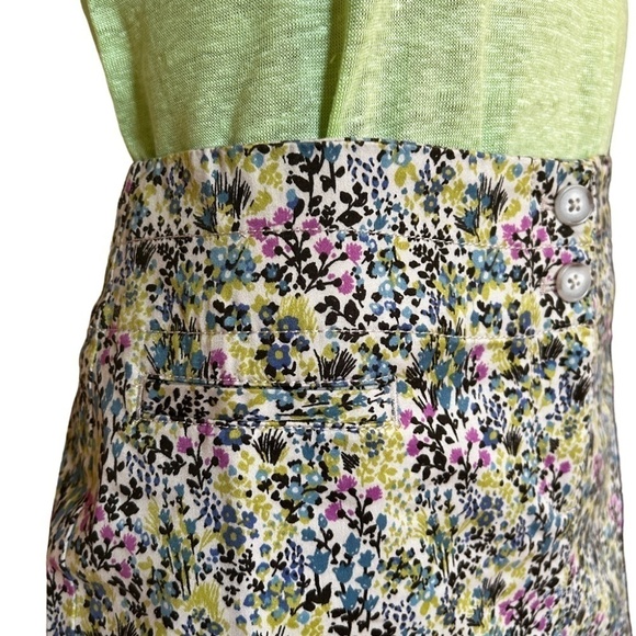 J. Jill Stretch Cotton Skirt Seasalt DF Floral Print Generous Sizing - Picture 8 of 13